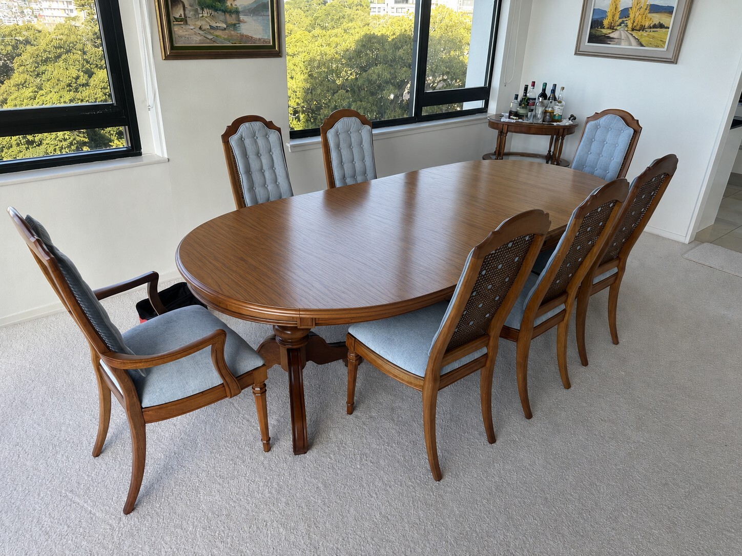 Full timber repair and restoration of original Parker Dining suite